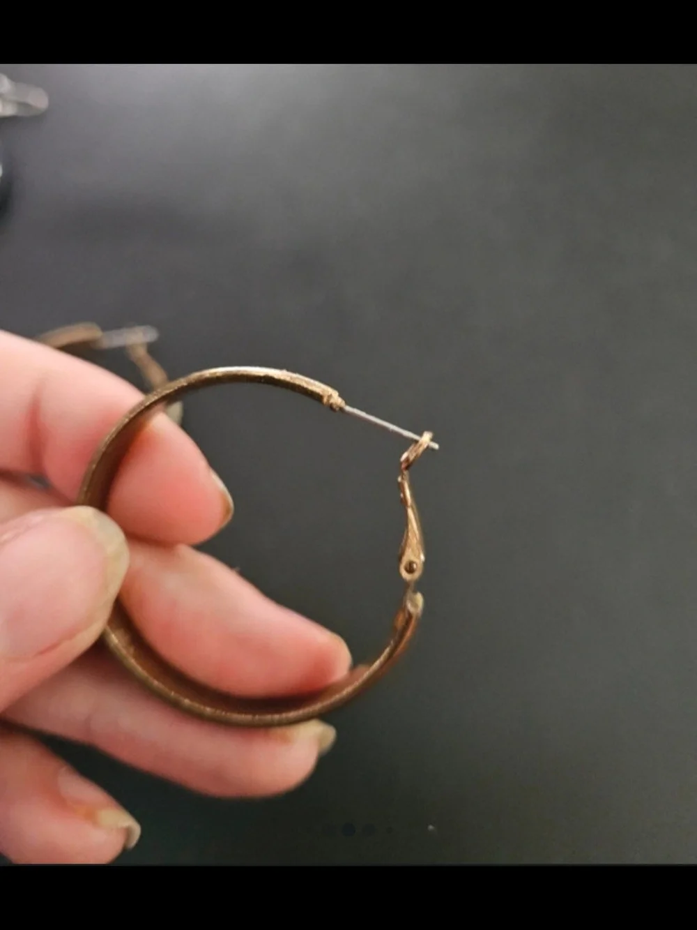Rose gold glitter hoop earrings